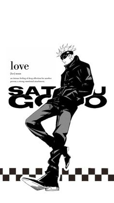 an image of a man in black and white with the words love written on it