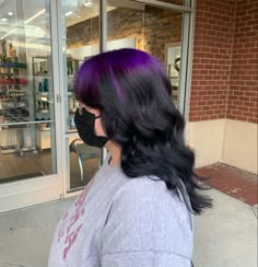 Ghost Roost Hair, Purpleghost Roots, Colored Roots Dark Hair, Ghost Roots Violet, Lilac Ghost Roots, Purple Ghost Hair, Purple Roots With Black Hair, Purple Root Hair, Dark Ghost Roots