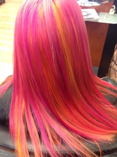 #pink #yellow #orange #hair #staceykirkham @perfectsalon Orange Hair Dye, Pink And Orange Hair, Dyed Hair Inspiration, Pretty Hair Color, Yellow Hair, Hair Color And Cut, Orange Hair, Hair Inspiration Color, Dye My Hair
