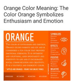 an orange color meaning the color orange symbolizes enthusiasm and emotion, with information about it