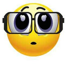 a smiley face with glasses on it's eyes