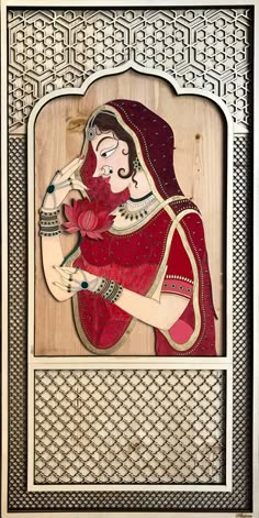 Jodha Bai Painting, Bani Thani Art, Rani Painting, Traditional Painting Ideas, Cultural Paintings, Bani Thani, Indian Fabric Painting, Rajasthani Jharokha Painting, Rajasthan Traditional Art