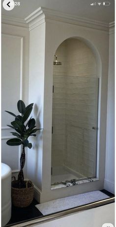 Walk In Shower With Arch, Archway In Bathroom, Arched Shower Room, Arched Shower Entrance, Shower Archway, Bathroom Archway, Shower Arch, Shower With Arch, Modern Arched Bathroom Design