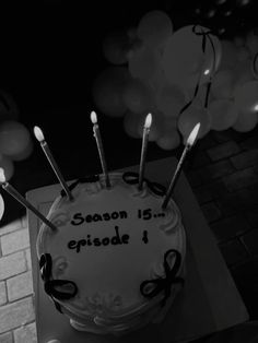 a birthday cake with candles on it that says season 15 episode 1