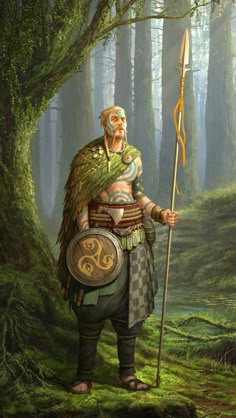 Celtic Druid Art, Celtic Warrior Fantasy Art, Celtic Warrior Artwork, Celtic Warrior Art, Celtic Druid Character Design, Celtic Race, Pictish Warrior Art, Celtic Warrior Woman, Celtic Warrior Goddess