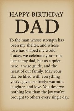 an old fashioned birthday card with the words happy birthday dad
