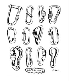 some type of clippings that are drawn in black ink on white paper with the word