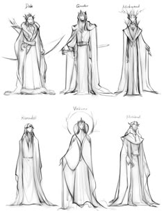 some sketches of the costumes for princess aurora and prince aurora from disney's sleeping beauty