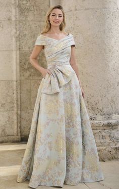 Christina Wu Elegance Elegant Festive Brocade Gown, Elegant Floor-length Brocade Gown, Elegant Brocade Gown With Fitted Bodice, Festive Floor-length Brocade Gown, Light Blue Floral Mother Of The Bride Dress, Luxury Jacquard Gown For Party, Luxury Brocade Gown For Formal Occasions, Brocade Mother Of The Bride Dresses, Floor-length Brocade Gown For Gala