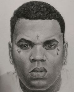 a drawing of a man with tattoos on his face