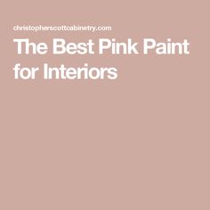 the best pink paint for interiors