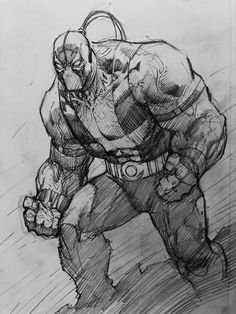 a pencil drawing of a man in the middle of his body