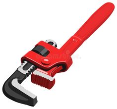 a red wrench with a spanner on the handle royalty illustration stock images and clippings