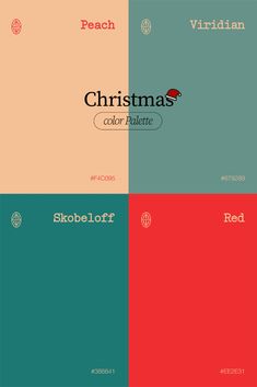the color scheme for christmas is red, green and blue with white lettering on it