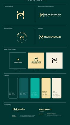 the logo and business card design for an investment firm, with gold foil on dark green background