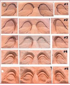 the steps to draw an eye in sand
