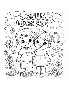 Jesus Loves You, Preschool Bible Lessons, Preschool Bible, Bible Doodling, Bible Quotes Wallpaper, Bible Coloring, Kids Church, Childrens Church, Bible Lessons
