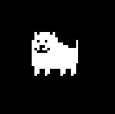 an image of a dog that is pixeled in black and white on a dark background