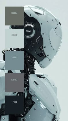 an image of a robot with color swatches
