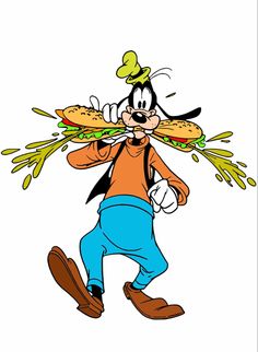 an image of goofy eating a sandwich