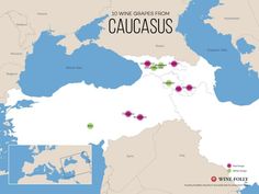 a map showing the wine grapes from caucacusus