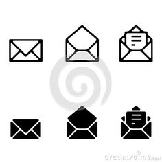 envelopes and mail icons on white background stock photo - image 397982