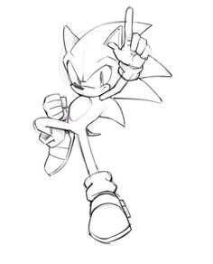 a drawing of sonic the hedge