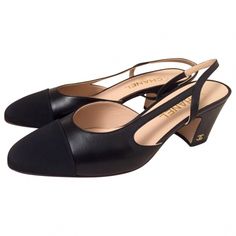 Chanel Slingback Shoes Black, Chanel Black Slingbacks, Chanel Sling Back Shoes, Chanel Sling Backs, Chanel Slingback Pumps, Chanel Black Leather Sandals, Chanel Black Leather Mules, Elegant Black T-strap Slingback Sandals, Chanel Black Pumps