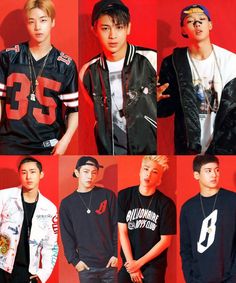 the boys are wearing different styles of jackets and t - shirts in this collage