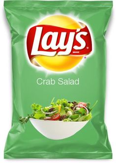 lays chille lime taco salad in a green bag with lettuce on top