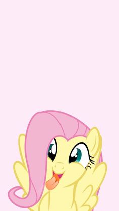 the pinkie pony is sticking its tongue out
