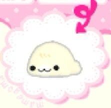 an image of a cartoon character with the letter p on it's face and clouds in the background