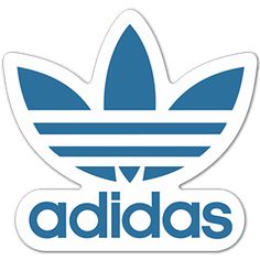 the adidas logo is shown in blue and white