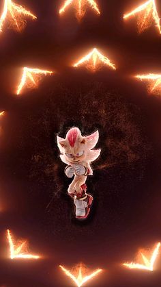 an aerial view of a cat in the middle of some lights