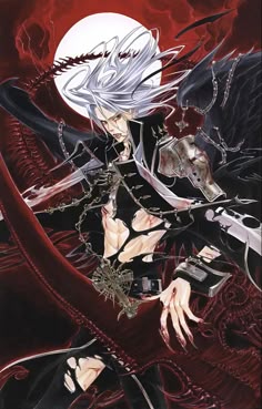 Cain Nightroad, Trinity Blood Icon, Trinity Blood Art Style, Trinity Blood Wallpaper, Trinity Blood Cross, Trinity Blood Vampire, Father Abel Nightroad, Trinity Blood Figure, Trinity Blood Art