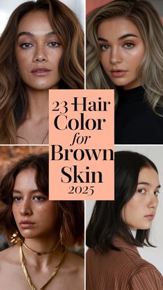 Discover the top 23 hair color trends for brown skin in 2025! From soft caramel highlights to deep chocolate and sleek ash blonde, these shades are perfect for enhancing your natural beauty. Whether you're seeking a bold transformation or a subtle glow, find your next favorite look here! 🌟 #HairColor2025 #BrownSkinHairInspo #Balayage #HairColorTrends Best Hair Color For Tanned Skin, Loreal Dark Brown Hair Color, Summer Hair Colors For Tan Skin, Hair Color Ideas Fir Brown Skin, Hairstyle For Brown Skin, Hair Styles For Brown Skin, Ombre Hair For Brown Skin, Hair Color For Beige Skin Tone, Balayage On Brown Skin Tone