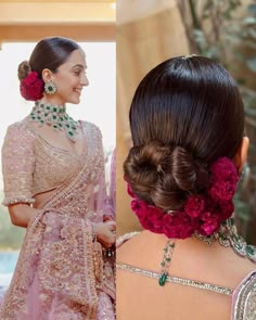 VenueMonk on Instagram: "Here’s bride @kiaraaliaadvani serving major chignon goals on her wedding day 😍 . . . . For more such content follow @venuemonok . . . . #kiaraadvani #sidharthmalhotra #sidkiara #bridalhairstyle #hairstyleideas #weddinghairstyle #floralhairstyle #hairstylist #bollywoodwedding #bollywoodcelebrity #indianwedding #bridallook #bridalinspiration #weddinginspiration #weddingideas" Reception Bun, Indian Traditional Hair Accessories, Bun With Rose, Hairstyles With Lehnga, Hairstyle For Lehenga Indian Weddings, Lehenga Bun Hairstyles, Hair Style With Saree, Wedding Juda Hairstyle, Lehanga Hair Styles