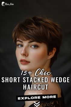 Discover the power of a short stacked wedge haircut – versatile, timeless, and always on trend! 💇‍♀️💫 Modified Wedge, Short Wedge Haircuts, Wedge Hair Cut, Modern Wedge Haircut, Short Layered Wedge Haircut, Stacked Wedge Haircut, Stacked Short Haircut, Wedge Haircuts Stacked, Wedge Pixie