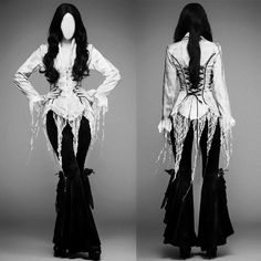 Evil Fashion, Analog Horror Outfits, Visual Style, Banshee Outfit, Gothic Couture, White Goth Clothes, Dark Fantasy Outfits, Phantom Fashion, Ivory Goth