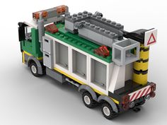 a lego fire truck is shown on a white background