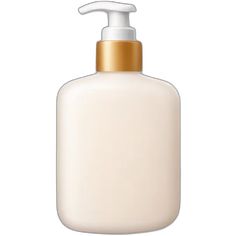 a bottle of white liquid with gold cap on the top and a pump in front