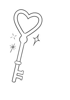 a key with a heart on it is drawn in the shape of a keyhole