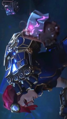 an overwatching character in the video game overwatch with glowing lights on his face