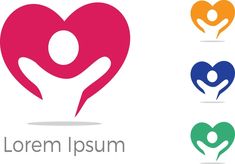 an image of people holding hands in the shape of a heart with different colors and shapes