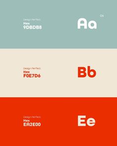 four different types of font and numbers are shown in the same color scheme, each with an