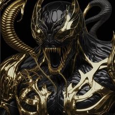 an image of a black and gold creature