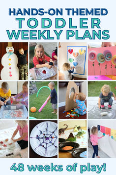 the cover of hands - on themed toddler weekly plans for 48 weeks of play