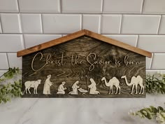 a nativity scene with the birth of jesus