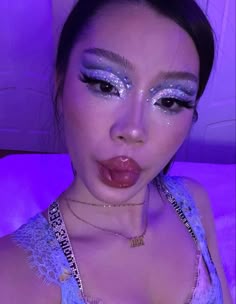 Maddy Perez Purple Makeup, Makeup Ideas Euphoria, Purple Euphoria, Makeup Looks Euphoria, Eyeshadow Looks Euphoria, Make Up Inspo Euphoria, Eye Makeup Euphoria, Dancing Makeup, Makeup With Glitter Eyeshadow