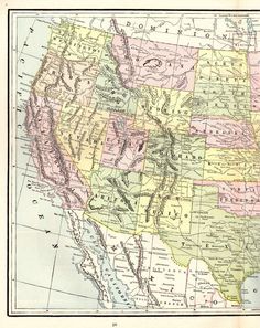 an old map of the united states